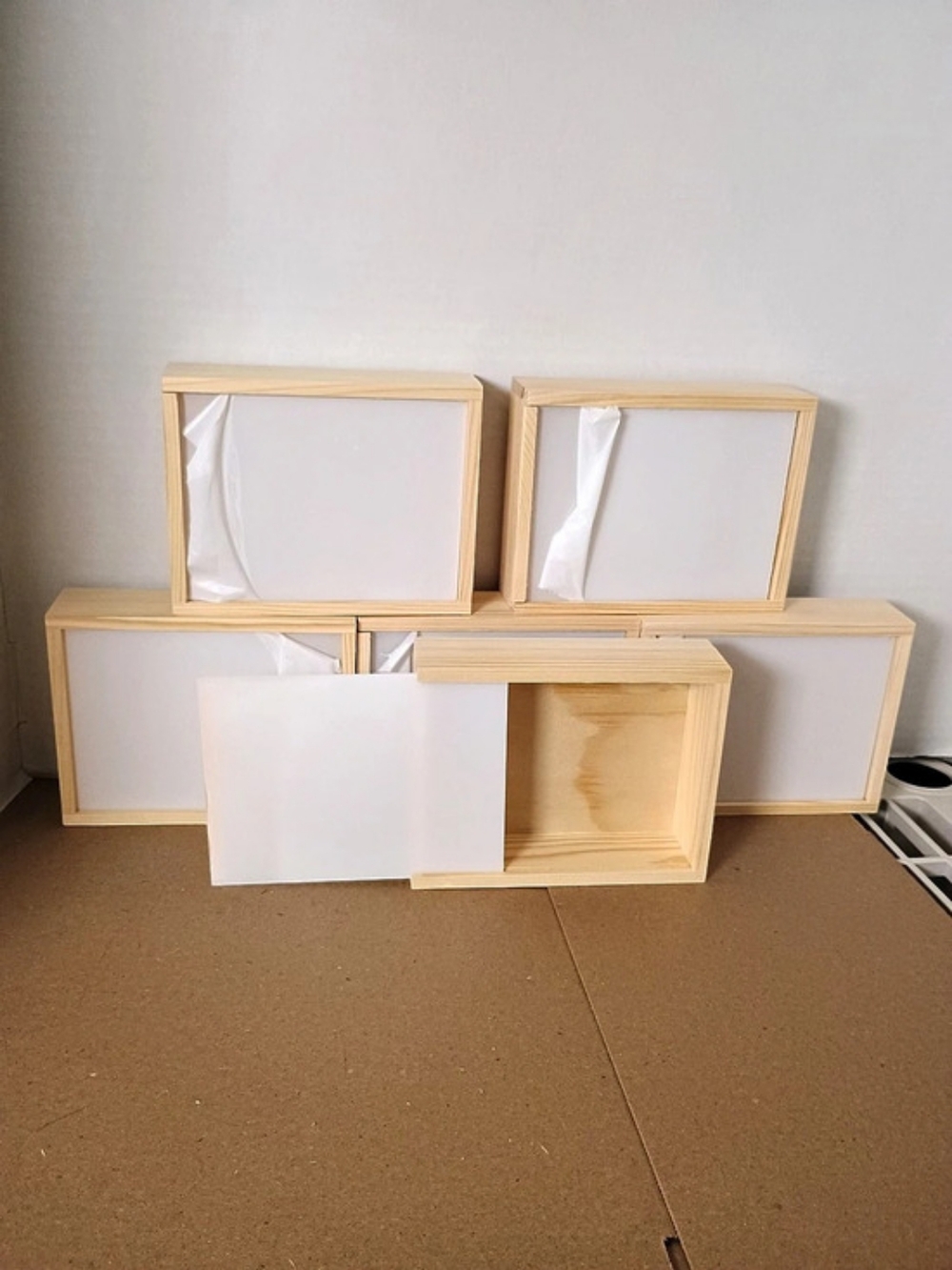 Unfinished Wood Picture Frame Set in Cream